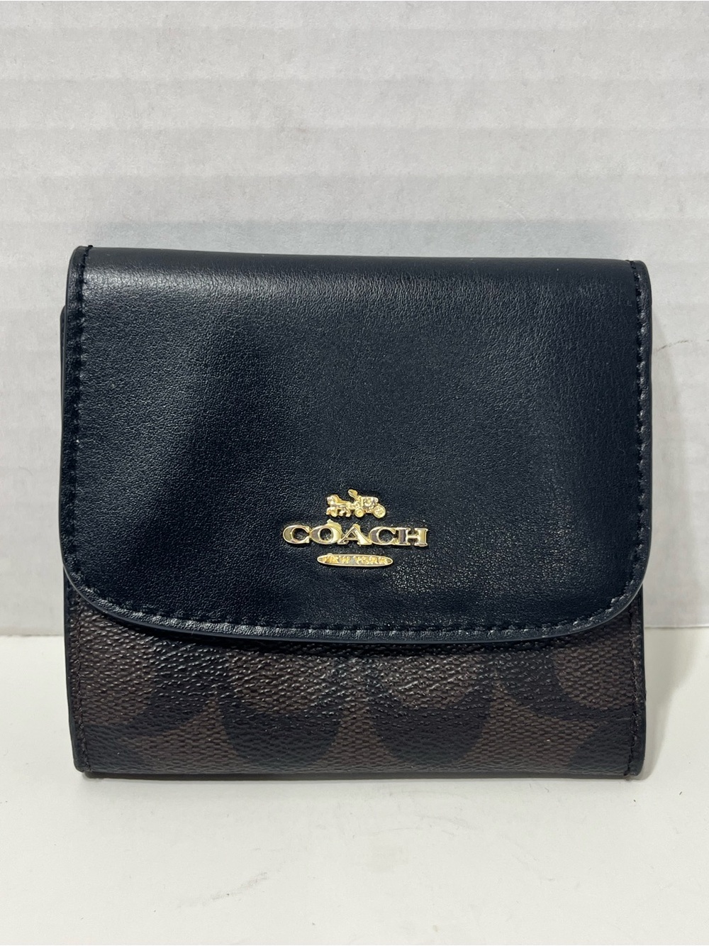 COACH mini wallet black and brown